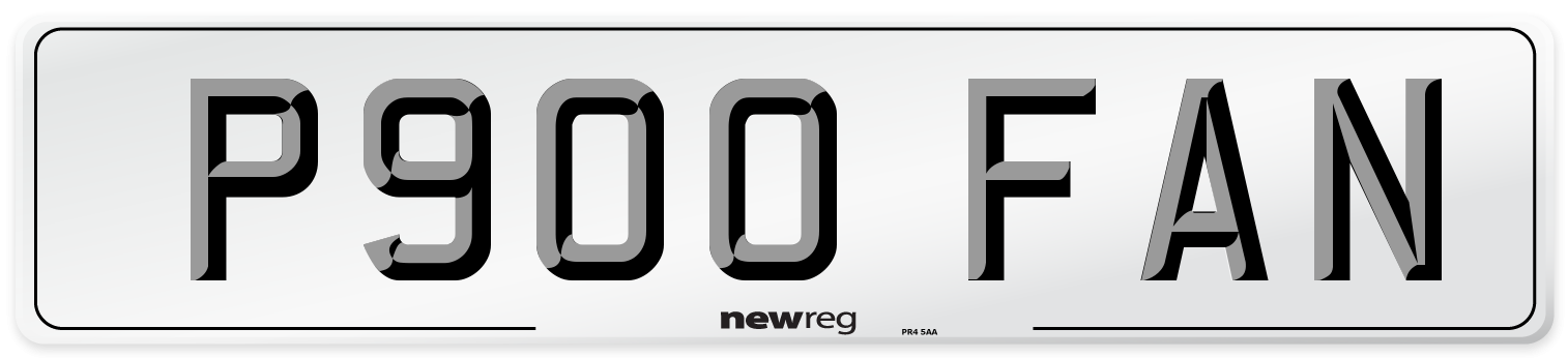 P900 FAN Number Plate from New Reg